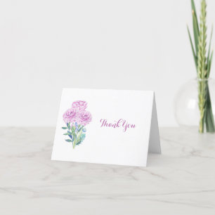 Ranunculus & Anemones Customisable Bridal Shower Thank You Card