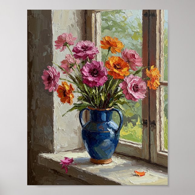 Ranunculus Bouquet | Impressionist Still Life Poster (Front)