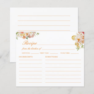 Ranunculus Bridal Shower Recipe Card