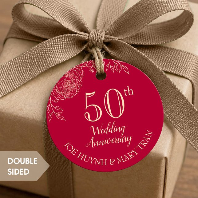 Ranunculus Chinese Wedding Anniversary Favour Tags (Creator Uploaded)
