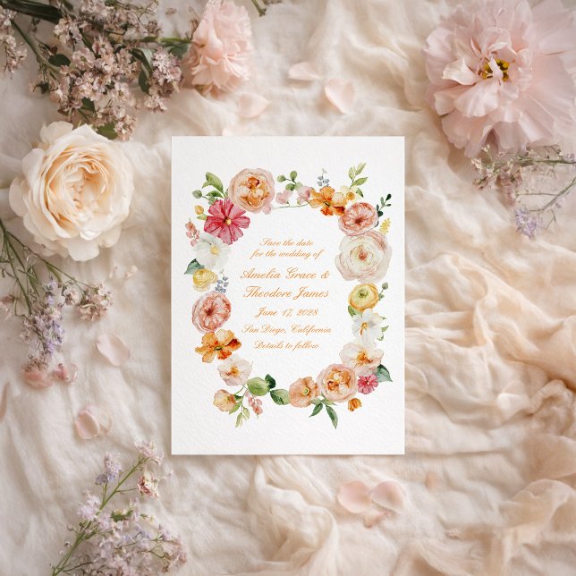Ranunculus Citrus Summer Wedding Save the Date Invitation (Creator Uploaded)