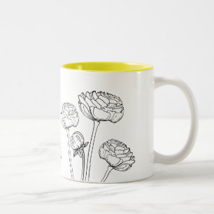 Ranunculus Flower Drawing  Gardener Mug