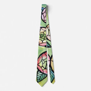 Ranunculus Flower Illustration Cute Pink Flowers Tie