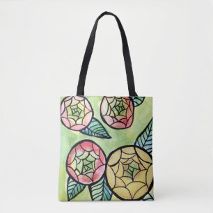 Ranunculus Flower Illustration Cute Pink Flowers Tote Bag