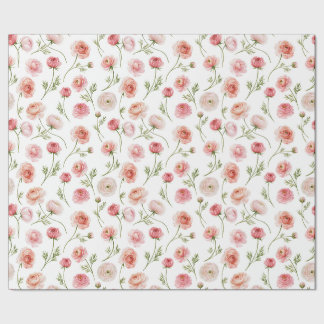 Ranunculus flower pattern wrapping paper