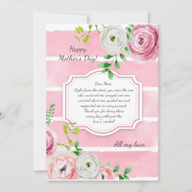 Ranunculus Flowers Mother's Day Card (Front)