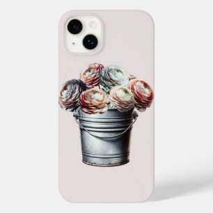 Ranunculus in Tin Pail Rustic Glam Pink Case-Mate iPhone 14 Plus Case
