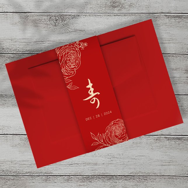 Ranunculus longevity Birthday Belly Band Portrait Invitation Belly Band (Creator Uploaded)