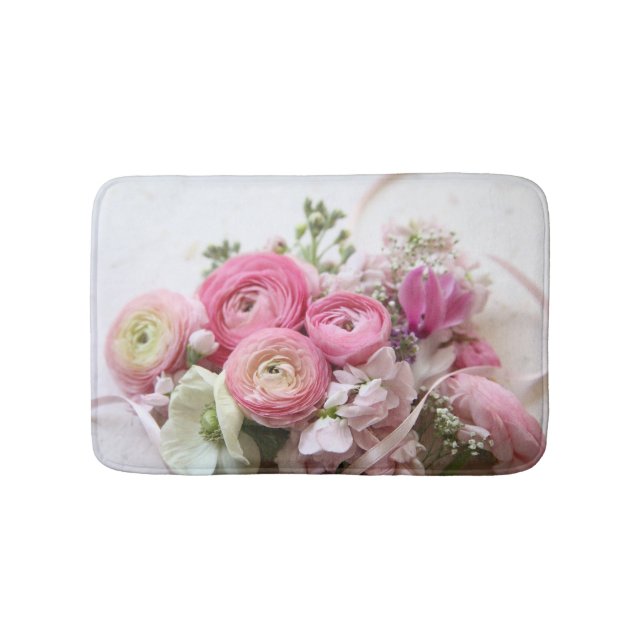 Ranunculus, other spring blooms bath mat (Front)