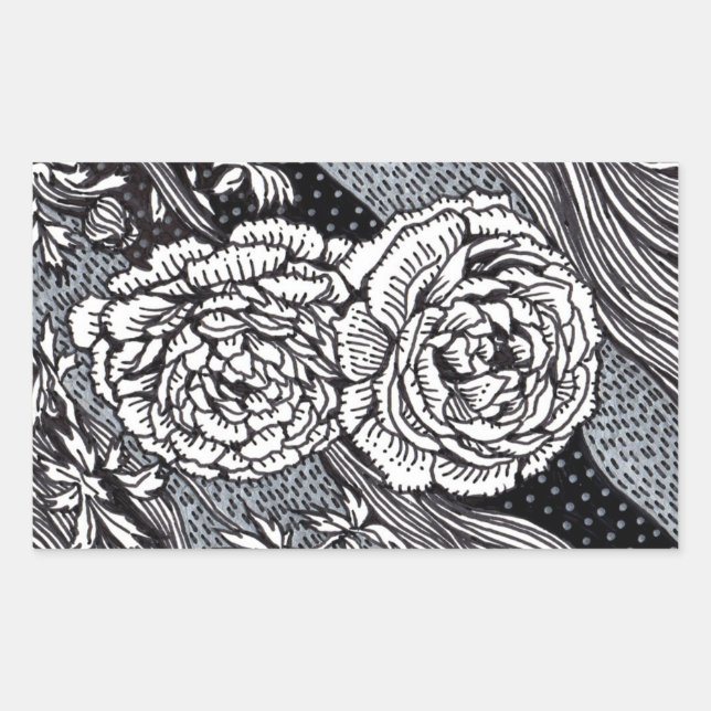 Ranunculus Rectangular Sticker (Front)