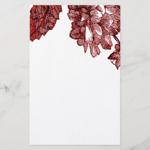 Ranunculus Rose Burgundy Modern Wedding Stationery