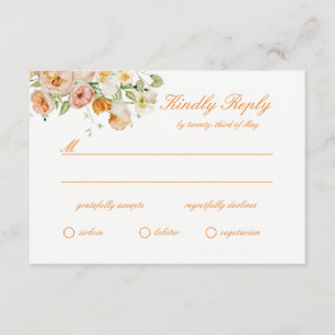 Ranunculus Summer Garden Floral Wedding RSVP Card
