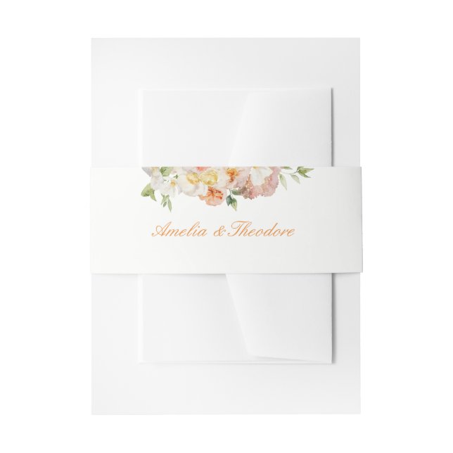 Ranunculus Summer Garden Invitation Belly Band (Front Example)