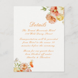 Ranunculus Summer Garden Wedding Details Card