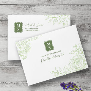Ranunculus Vietnamese Wedding Invitation Envelope