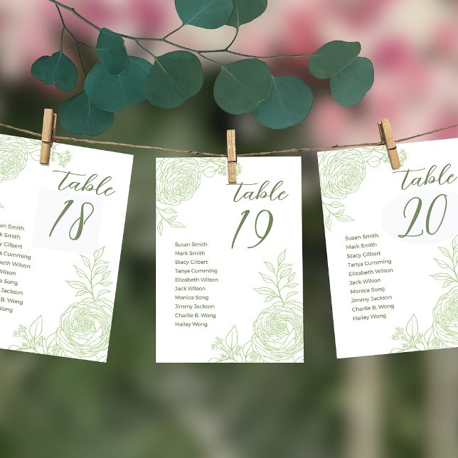 Ranunculus Wedding Seating Chart Card (Creator Uploaded)