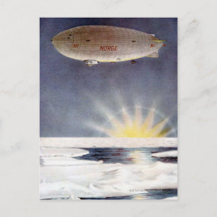 Raold Amundsen's airship Norge over North Pole Postcard