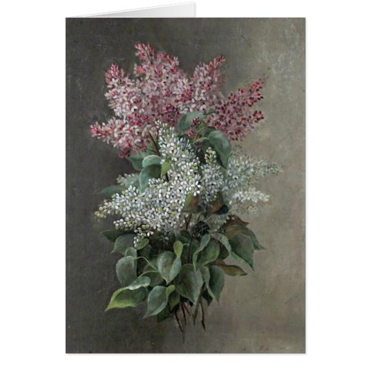 Raoul de Longpré Purple & White Lilac Flowers Card