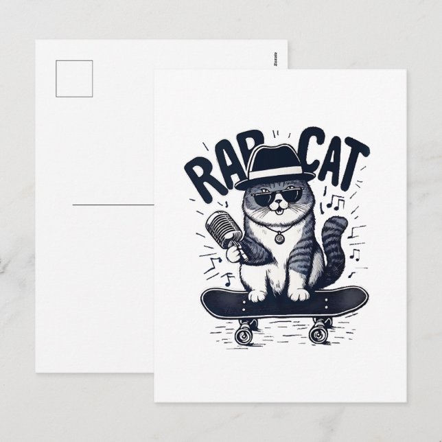 Rap Cat Harmony Holiday Postcard (Front/Back)