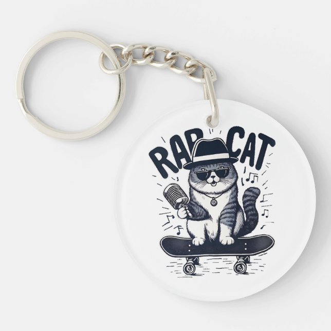Rap Cat Harmony Key Ring (Front)