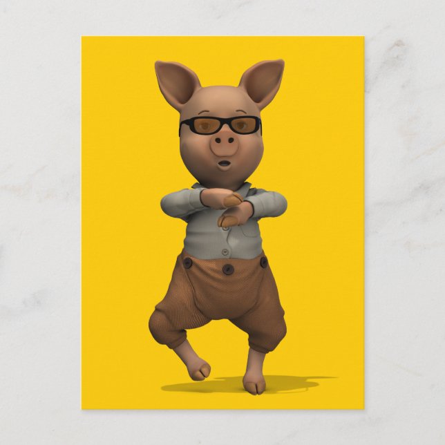 Rap Dancing Pig Postcard (Front)