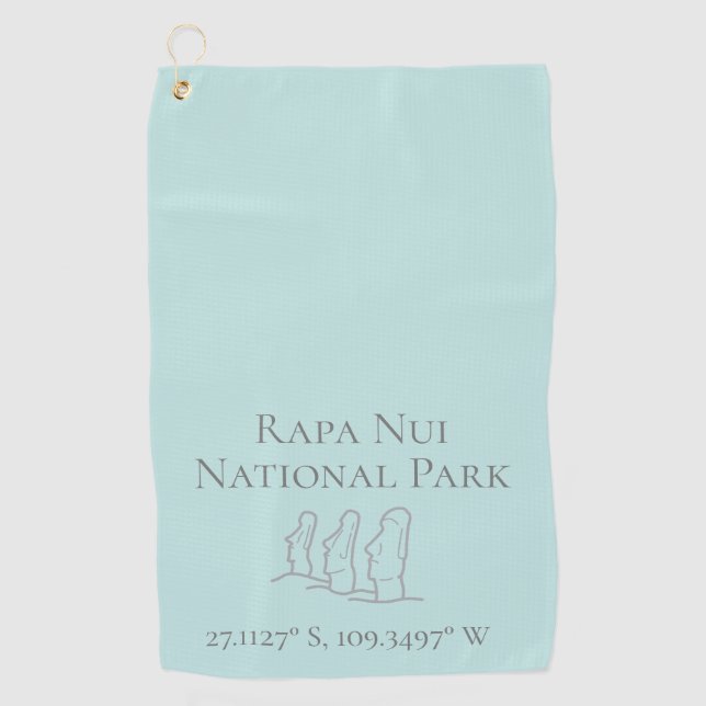 Rapa Nui Latitude & Longitude  Golf Towel (Front)