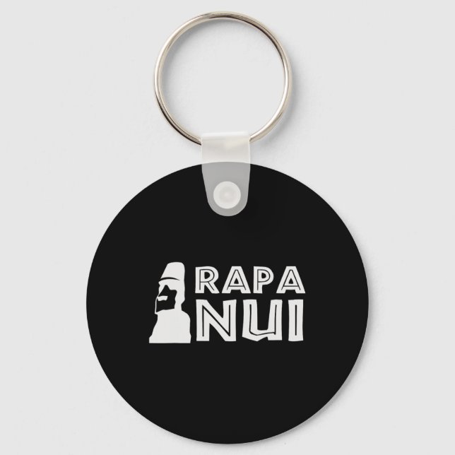 Rapa Nui Moai Easter Island Polynesia Happy Easter Key Ring (Front)