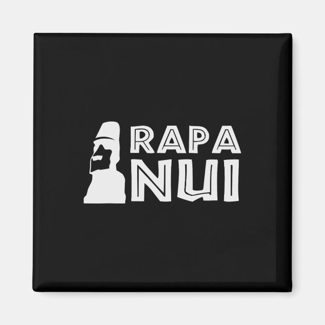 Rapa Nui Moai Easter Island Polynesia Happy Easter Magnet (Front)