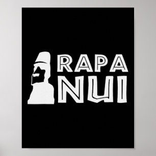 Rapa Nui Moai Easter Island Polynesia Happy Easter Poster
