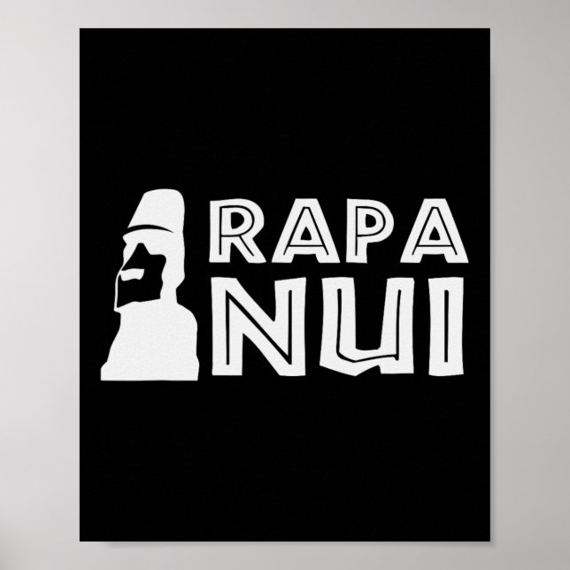 Rapa Nui Moai Easter Island Polynesia Happy Easter Poster (Front)