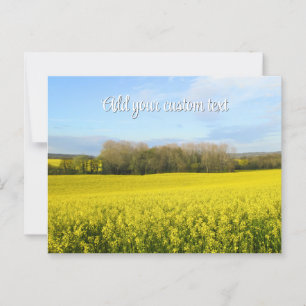 Rapeseed Fields Encircle the Forest - Personalised Postcard