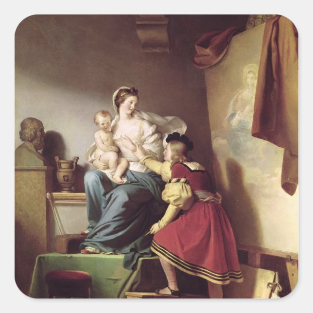 Raphael Adjusting his Model's Pose his Square Sticker (Front)