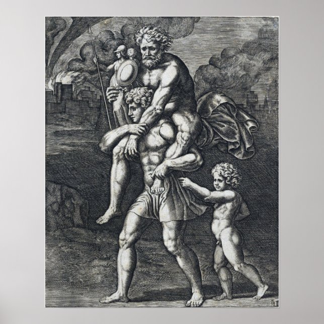 Raphael - Aeneas Carrying Anchises Poster (Front)