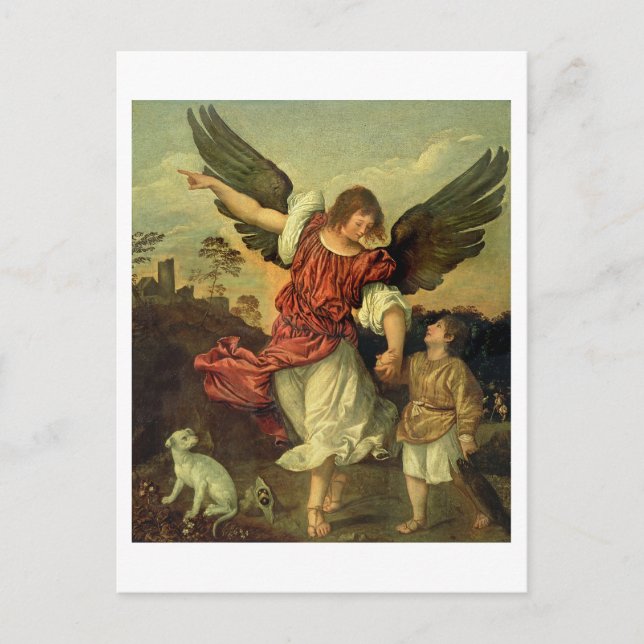 Raphael and Tobias, 1507-8 (oil on panel) Postcard (Front)