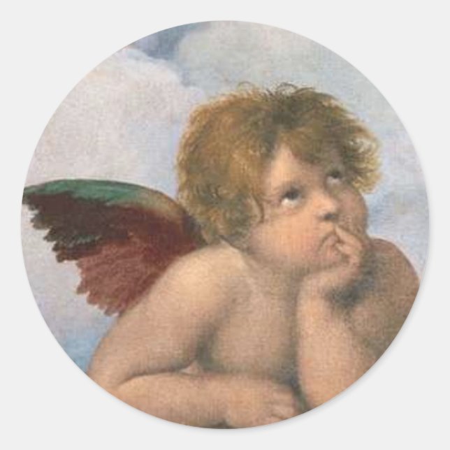 raphael Angel Sticker's Classic Round Sticker (Front)