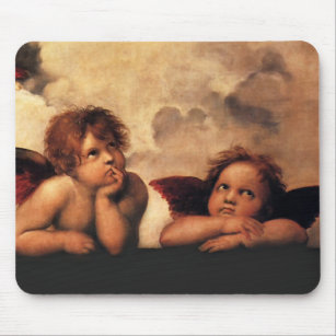 Raphael Cherubs Sistine Madonna 2 Angels Mouse Pad