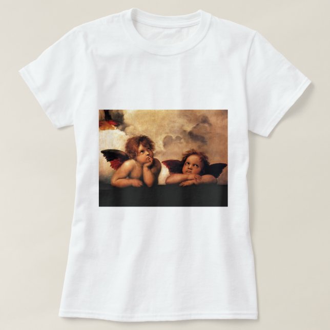 Raphael Cherubs Sistine Madonna 2 Angels T-Shirt (Design Front)