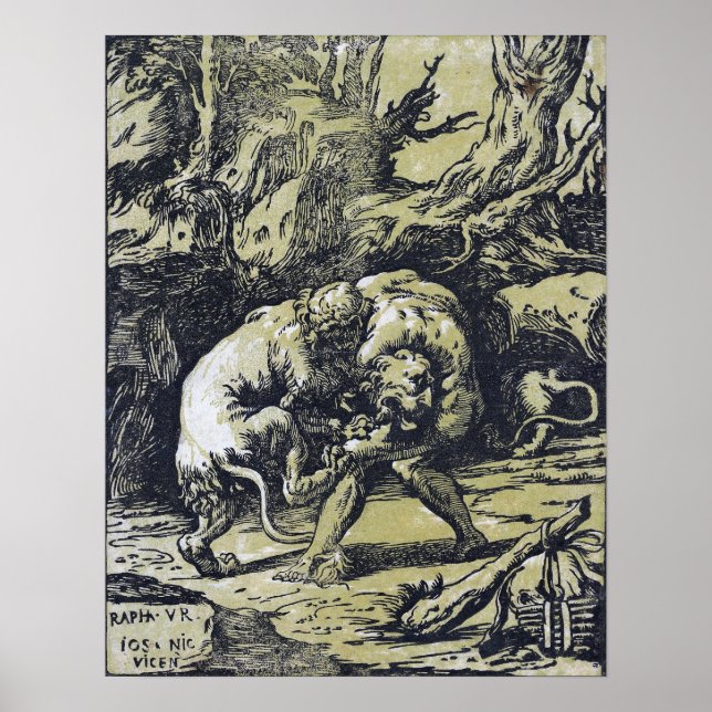 Raphael - Hercules Strangling The Nemean Lion Poster (Front)