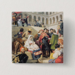 Raphael in the Vatican, 1832 (oil on canvas) 15 Cm Square Badge