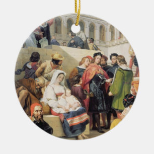 Raphael in the Vatican, 1832 (oil on canvas) Ceramic Ornament