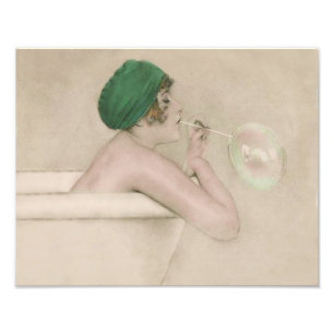 Raphael Kirchner 1916 "Bubbles" Vintage Print