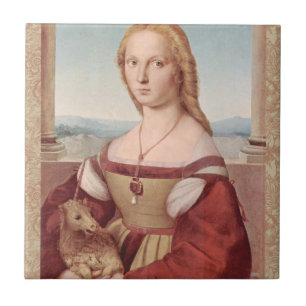 Raphael Lady and the Unicorn Classic fine art Ceramic Tile