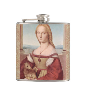 Raphael Lady and the Unicorn Classic fine art Hip Flask