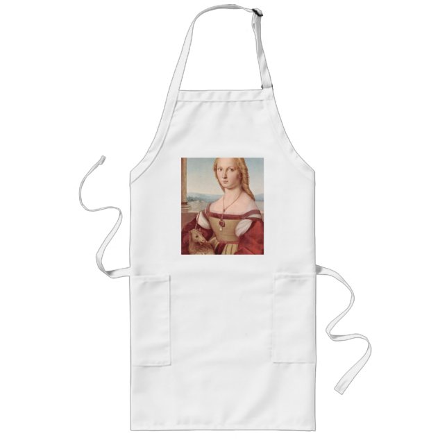 Raphael Lady and the Unicorn Classic fine art Long Apron (Front)