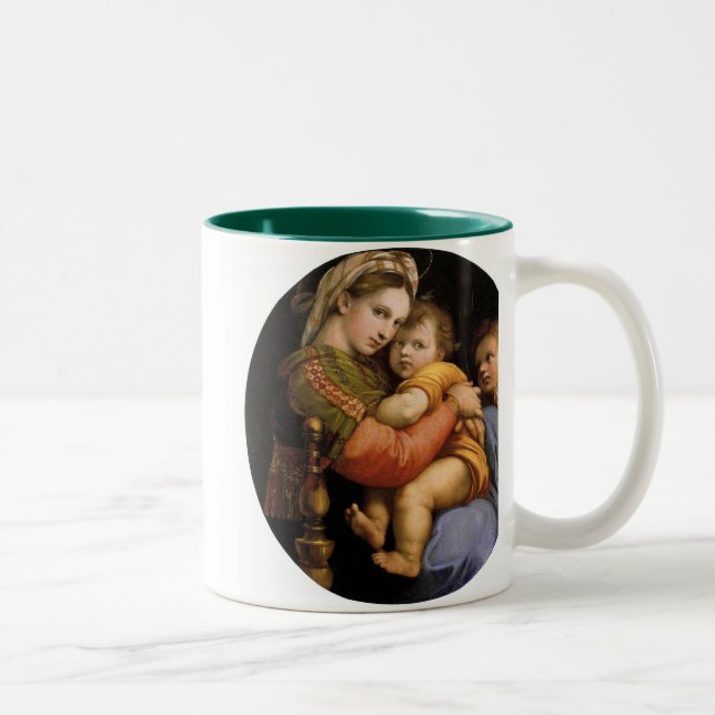 Raphael , Madonna della seggiola Two-Tone Coffee Mug (Right)