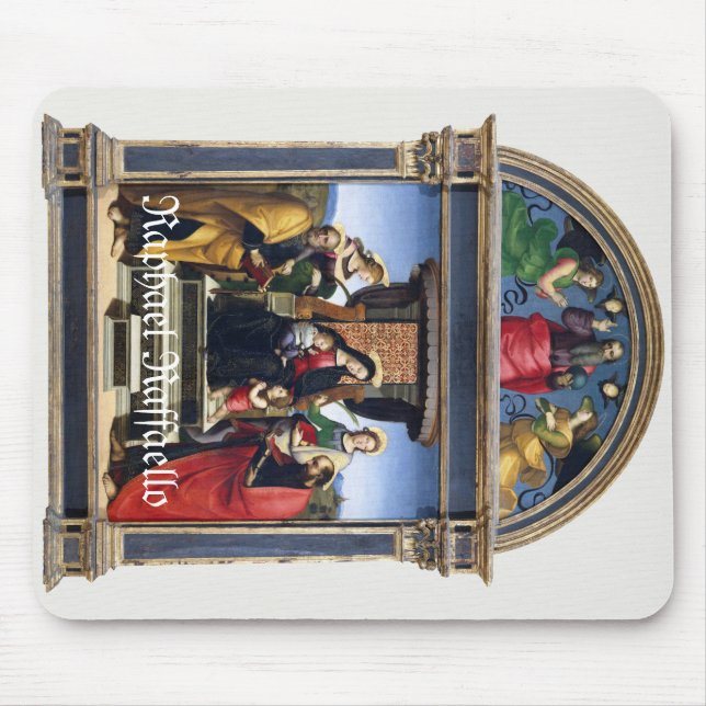 Raphael Raffaello Madonna and Child Enthroned Mouse Pad (Front)