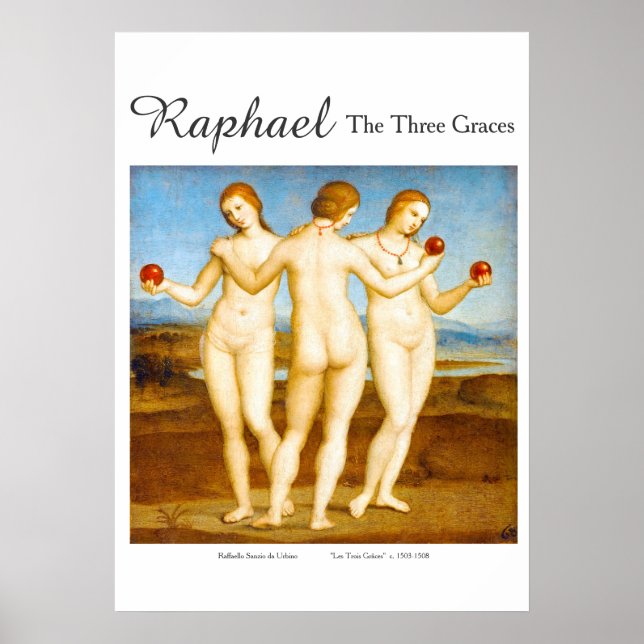 Raphael Restored Classic The Three Graces Painting Poster (Front)