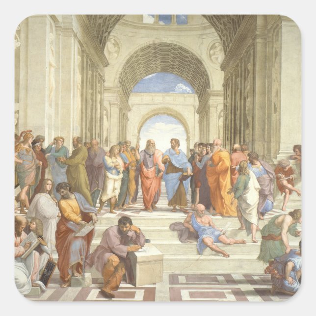Raphael’s The School of Athens Square Sticker (Front)