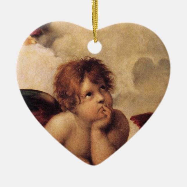 Raphael,Sistine Cherub Ceramic Ornament (Front)