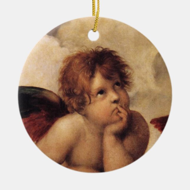 Raphael,Sistine Cherub Ceramic Tree Decoration (Front)